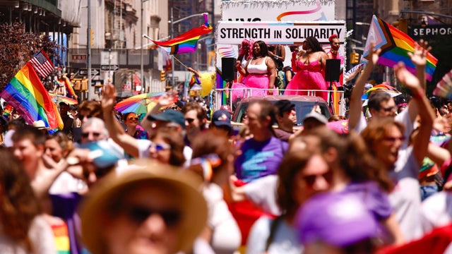 People participate in the Annual New York Pride March on June 25, 2023 in New York City. 